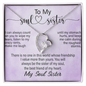 To My Soul Sister, Forever Love Necklace With I Can Always Count On You To Wipe My Tears Message Card, Birthday, Gift For Her, Necklace for Her, Jewelry For Her