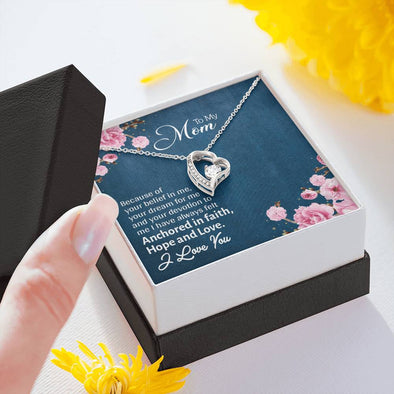 Forever Love Necklace with On Demand Message Card, Gift For Mother's Day, Christmas, Birthday, Jewelry For Her, Mother/Daughter Gifts, Gold/silver Necklace