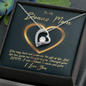 To My Bonus Mom, Forever Love Necklace, Necklace With Gift of Life Message Card For Her, Mother’s Day Gift Pendant For Her, Christmas, Birthday, Anniversary, Jewelry For Her