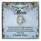 Mom, Forever Love Necklace With For All The Times That I Forget To Thank You Message Card, Pendant For Her, Mother's Day Gift, Birthday, Anniversary Gift For Her, Jewelry For Her