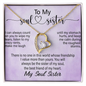 To My Soul Sister, Forever Love Necklace With I Can Always Count On You To Wipe My Tears Message Card, Birthday, Gift For Her, Necklace for Her, Jewelry For Her