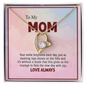 To My Mom, Forever Love Necklace With Your Smile Brightens Each Day Message Card, Mother's Day Gift, Pendant For Her, Anniversary, Birthday, Gift For Her, Jewelry For Her