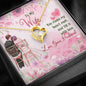 To My Wife You Make My Heart Melt and Fill It With Love Hear Pendant, Silver and Golden Pendant for Her, Couple Collection, Valentine's, Present for Anniversary