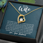 To My Wife, Forever Love Necklace With You Are My Soulmate, My Partner, My Love Message Card, Jewelry For Her, Birthday Gift, Anniversary, Gift For Her, Pendant For Her