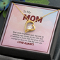 To My Mom, Forever Love Necklace With Your Smile Brightens Each Day Message Card, Mother's Day Gift, Pendant For Her, Anniversary, Birthday, Gift For Her, Jewelry For Her
