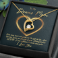 To My Bonus Mom, Forever Love Necklace, Necklace With Gift of Life Message Card For Her, Mother’s Day Gift Pendant For Her, Christmas, Birthday, Anniversary, Jewelry For Her