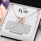 To My Wife, Interlocking Hearts Necklace With Here I Am With You In This Fantastic Life Journey Message Card, Birthday, Anniversary, Gift For Her, Jewelry For Her, Pendant For Her