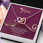Mom, Interlocking Hearts Necklace With Love You For Everything You Do Message Card, Mother's Day Gift, Birthday, Anniversary, Gift For Her, Jewelry For Her, Pendant For Her