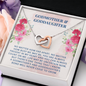 To My Godmother, Interlocking Hearts Necklace With You Are Always Present In My Heart Message Card, Mother's Day Gift, Pendant For Her, Birthday, Anniversary, Gift For Her, Jewelry For Her