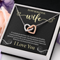 To My Beautiful Wife, Interlocking Hearts Necklace With You Are The Most Precious Treasure I Have In Life Message Card, Jewelry For Her, Birthday Gift, Anniversary, Gift For Her, Pendant For Her