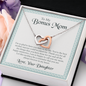 To My Bonus Mom, Interlocking Hearts Necklace With You Are The Best Mother Anyone Could've Asked For Message Card, Mother's Day Gift, Pendant For Her, Birthday, Anniversary, Gift For Her, Jewelry For Her