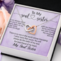 To My Soul Sister, Interlocking Hearts Necklace With I Can Always Count On You To Wipe My Tears Message Card, Birthday, Gift For Her, Necklace for Her, Jewelry For Her