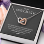 My Soulmate, Interlocking Hearts Necklace With Message Card, Jewelry For Her, Anniversary, Birthday, Gift For Her, Pendant For Her, Attractive Necklace With Message Card