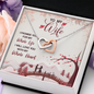 To My Wife, Interlocking Hearts Necklace With I Promise You My Whole Life Message Card, Pendant For Her, Birthday, Gift For Her, Jewelry For Her, Anniversary Gift