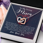 To My Caring Mom, Interlocking Hearts Necklace, Pendant For Her, Birthday, Anniversary, Christmas, Mother's Day, Gift For Her, Jewelry For Her, Necklace For Her From Her Son