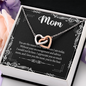 Mom, Interlocking Hearts Necklace With Without Your Encouragement and Advice I Would Not Be Here Message Card, Mother's Day Gift, Birthday, Anniversary, Pendant For Her, Jewelry For Her