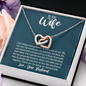 To My Wife, Interlocking Hearts Necklace With You Are My Soulmate, My Partner, My Love Message Card, Jewelry For Her, Birthday Gift, Anniversary, Gift For Her, Pendant For Her