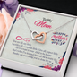 To My Mom, Interlocking Hearts Necklace With All You Want Is Your Child To Be Happy Message Card, Mother's Day Gift, Birthday, Anniversary, Pendant For Her, Jewelry For Her