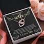 To My Beautiful Wife, Interlocking Hearts Necklace With You Are The Most Precious Treasure I Have In Life Message Card, Jewelry For Her, Birthday Gift, Anniversary, Gift For Her, Pendant For Her