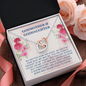 To My Godmother, Interlocking Hearts Necklace With You Are Always Present In My Heart Message Card, Mother's Day Gift, Pendant For Her, Birthday, Anniversary, Gift For Her, Jewelry For Her