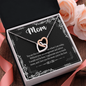 Mom, Interlocking Hearts Necklace With Without Your Encouragement and Advice I Would Not Be Here Message Card, Mother's Day Gift, Birthday, Anniversary, Pendant For Her, Jewelry For Her