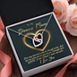 To My Bonus Mom, Interlocking Hearts Necklace, Necklace With Gift of Life Message Card For Her, Mother’s Day Gift Pendant For Her, Christmas, Birthday, Anniversary, Jewelry For Her