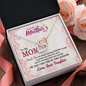 To My Mom, Interlocking Hearts Necklace With Thank You For Always Standing Strong Message Card, Jewelry For Her, Mother's Day Gift, Anniversary, Birthday, Gift For Her, Pendant For Her