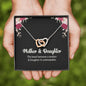 Interlocking Heart Necklace For Mom, Gift For Mother's Day, Christmas, Birthday, Gift For Her, Silver And Golden Necklace with Message Card