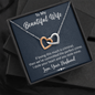 To My Beautiful Wife, Interlocking Hearts Necklace With We've Committed The Perfect Crime Message Card, Pendant For Her, Jewelry For Her, Anniversary, Birthday, Gift For Her