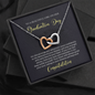 To A Beautiful Girl, Interlocking Hearts Necklace With Move Confidently In The Direction of Your Dreams Message Card, Pendant For Her, Graduation Day Gift For Her, Jewelry For Her