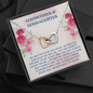 To My Godmother, Interlocking Hearts Necklace With You Are Always Present In My Heart Message Card, Mother's Day Gift, Pendant For Her, Birthday, Anniversary, Gift For Her, Jewelry For Her