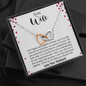 To My Wife, Interlocking Hearts Necklace With Here I Am With You In This Fantastic Life Journey Message Card, Birthday, Anniversary, Gift For Her, Jewelry For Her, Pendant For Her