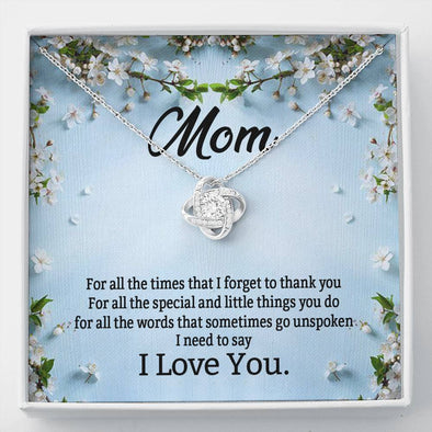 Mom, I Need To say I Love You, Knot Pendant For Mother, Necklace with Message Card, Jewelry For Her, Mother/Daughter Gift Ideas