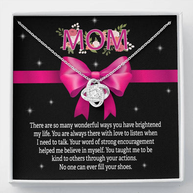 Mom, You Taught Me To Be Kind To Others, Gift For Mother's Day, Jewelry For Her, Knot Pendant For Mother, Mom/Daughter Gift Ideas, Necklace with Message Card
