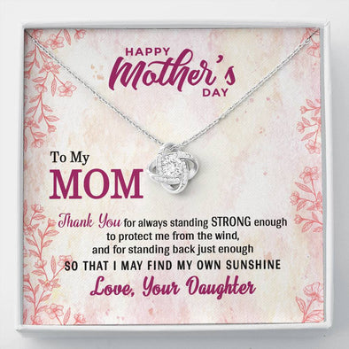Mother's Day Gift Ideas For Mom/Daughter, To My Mom, Thank You For The Standing Strong Enough, Necklace with Message Card, Jewelry For Her, Silver Pendant