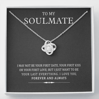 To My Girlfriend/soulmate/wife Love Knot Necklace, Silver Pendant for Wife, Gift for Her, Pendant With Message Card, Couple Jewelry