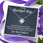 To My Beautiful Wife, Love Knot Necklace With We've Committed The Perfect Crime Message Card, Pendant For Her, Jewelry For Her, Anniversary, Birthday, Gift For Her