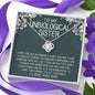 To My Unbiological Sister I Love You, Knot Pendant For Sister, Silver Necklace With Message Card, Gift For Her, Birthday Gift