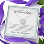 To My Bonus Mom, Love Knot Necklace With You Are The Best Mother Anyone Could've Asked For Message Card, Mother's Day Gift, Pendant For Her, Birthday, Anniversary, Gift For Her, Jewelry For Her