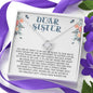 Dear Sister You Are My Night To My Day Customized Knot Necklace, Pendant For Sister, Silver Knot Necklace With Message Card, Gift For Her