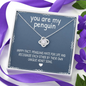 You Are My Penguin, Love Knot Necklace With Message Card, Birthday, Anniversary Gift For Wife, Jewelry For Her, Pendant For Her, Gift For Wife From Husband