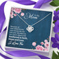Love Knot Necklace For Mother's Day With Message Card, Gift For Her, Silver Necklace With Beautiful Message, Jewelry For Her, Mom, I Love You Knot Necklace