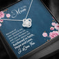 Love Knot Necklace For Mother's Day With Message Card, Gift For Her, Silver Necklace With Beautiful Message, Jewelry For Her, Mom, I Love You Knot Necklace