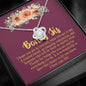 To My Bonus Sis, I Love You, Customized Knot Pendant, Gift For Sister, Necklace With Quote, Birthday Gift For Her
