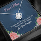 Knot Pendant For Mom, Silver Necklace With Message card, Gift For Mother's Day, Christmas, Birthday, Mother/Daughter Necklace, Present For Your Beautiful Mom