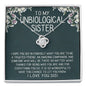 To My Unbiological Sister I Love You, Knot Pendant For Sister, Silver Necklace With Message Card, Gift For Her, Birthday Gift