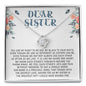 Dear Sister You Are My Night To My Day Customized Knot Necklace, Pendant For Sister, Silver Knot Necklace With Message Card, Gift For Her