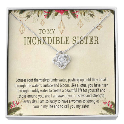 To My Incredible Sister I Am So Lucky To Have A Woman Like You, Customized Knot Pendant, Gift For Her, Sister's Day