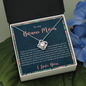 To My Bonus Mom, Love Knot Necklace, Mother’s Day Gift For Her, Necklace For Her, Jewelry For Her, Birthday, Christmas, Anniversary, Pendant For Her