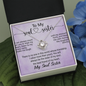 To My Soul Sister, Love Knot Necklace With I Can Always Count On You To Wipe My Tears Message Card, Birthday, Gift For Her, Necklace for Her, Jewelry For Her